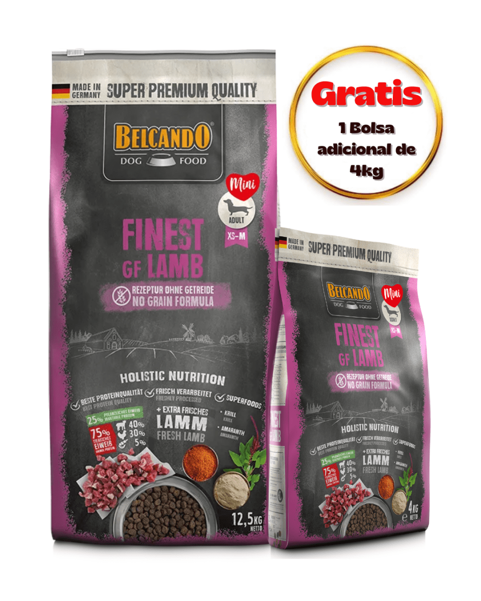 Pack promoción Belcando Finest GF Lamb (efecto salsa) 12.5kg + 4kg de regalo1