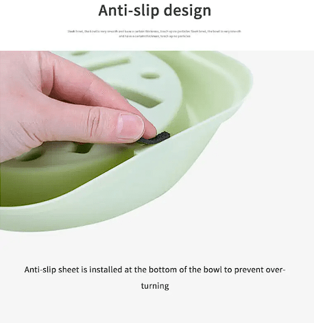 Plato alimentador lento antideslizante (Celeste)3