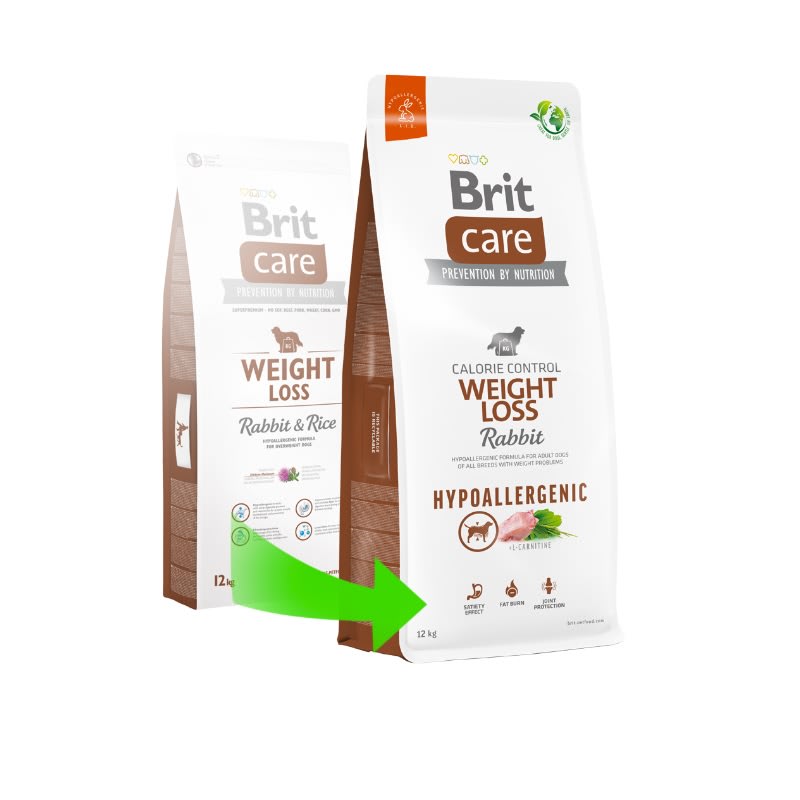 BRIT CARE DOG HYPOALLERGENIC WEIGHT LOSS RABBIT & RICE 12kg2