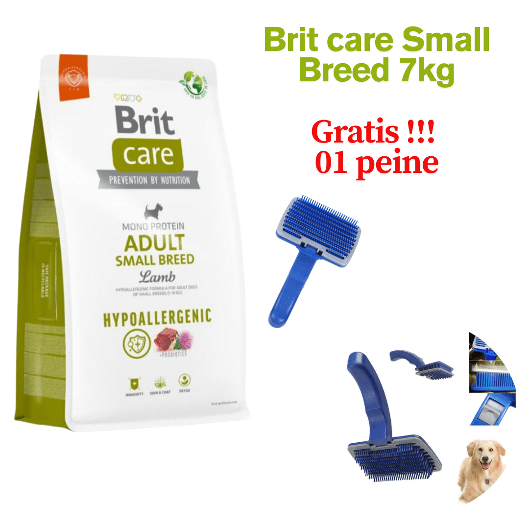BRIT CARE ADULT SMALL BREED LAMB HYPOALLERGENIC 7kg - PROMO PEINE DE REGALO1