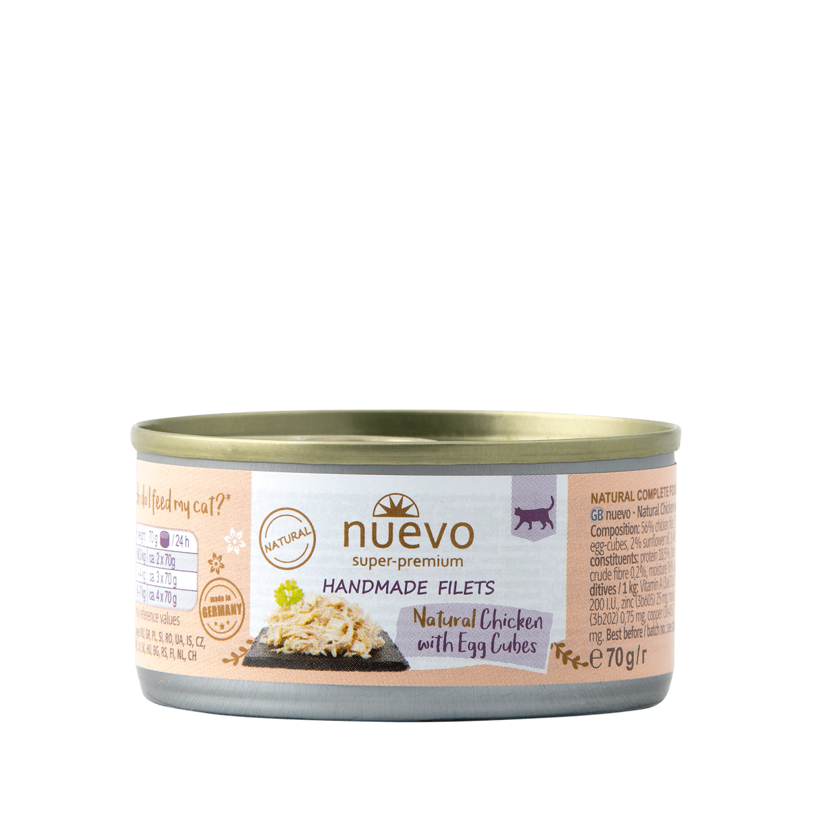 Nuevo SP Gato Handmade Natural  Pollo con Cubos de Huevo 70gr1