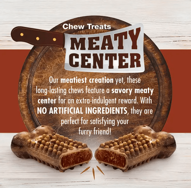 NYLANOBE HEALTHY EDIBLES  MEATY CENTER BEEF - 4 Small Chews (93.6gr)3