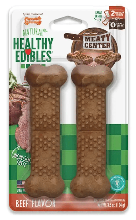 NYLANOBE HEALTHY EDIBLES MEATY CENTER BEEF - 2 Medium Chews (104gr)1