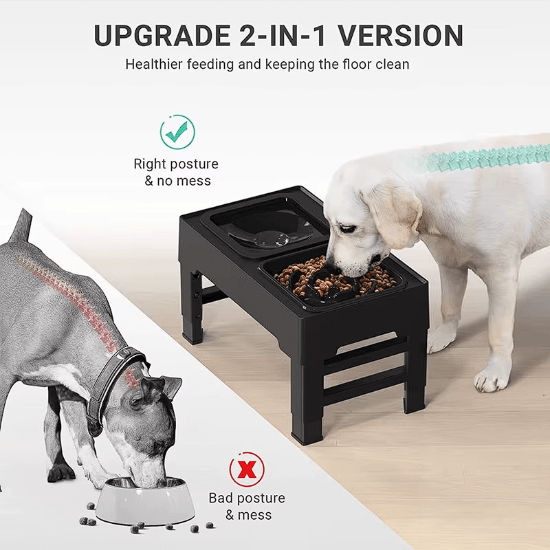 els pet - Plato doble Elevado regulable (Comedero Lento)4