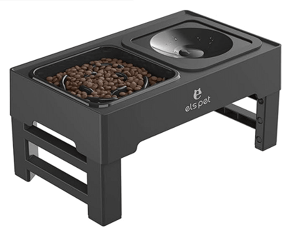 els pet - Plato doble Elevado regulable (Comedero Lento)1