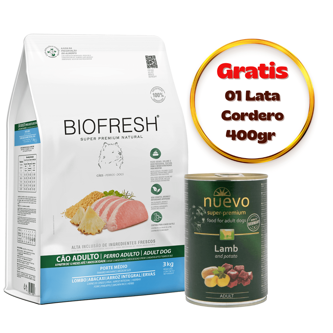 Biofresh SP Perro Adulto Raza Mediana Cerdo y Piña 3kg - Promo Nuevo1