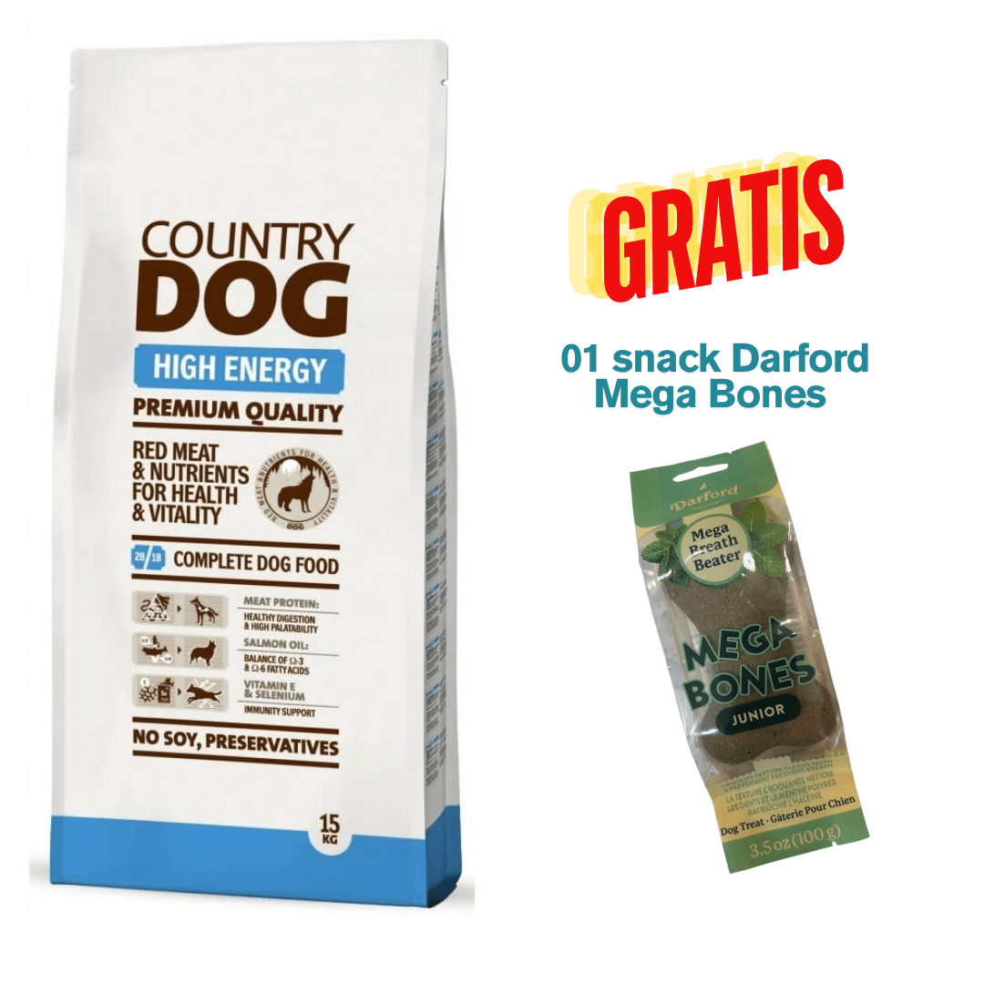 Country Dog High Energy 15kg - Promo Snack Darford1