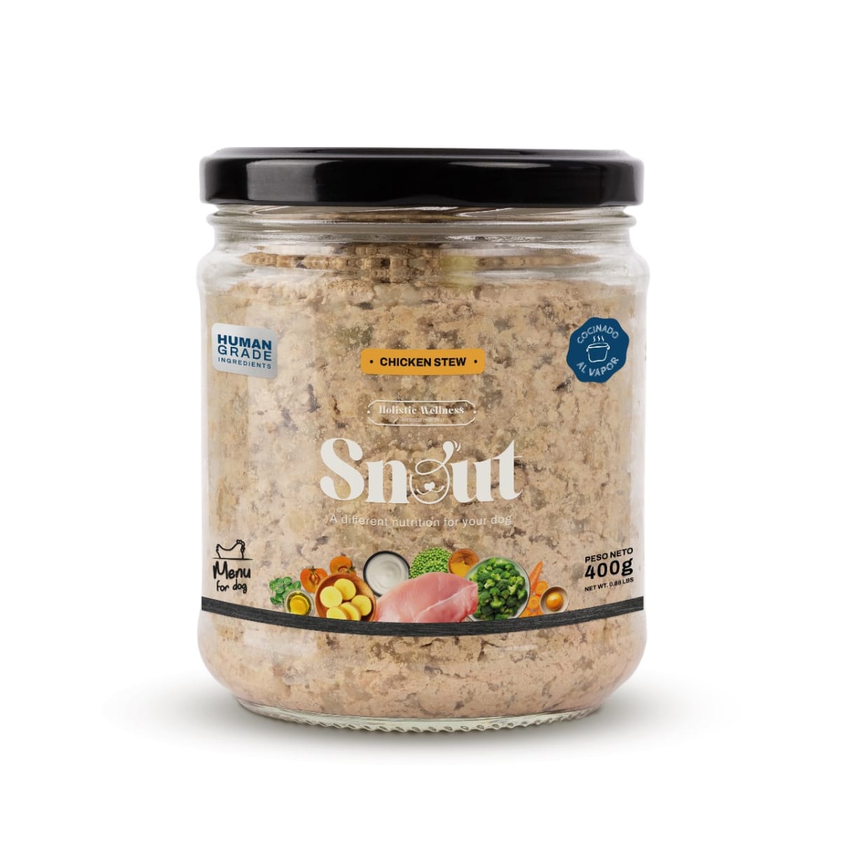 Snout Dog Alimento completo de estofado de Pollo 400gr1