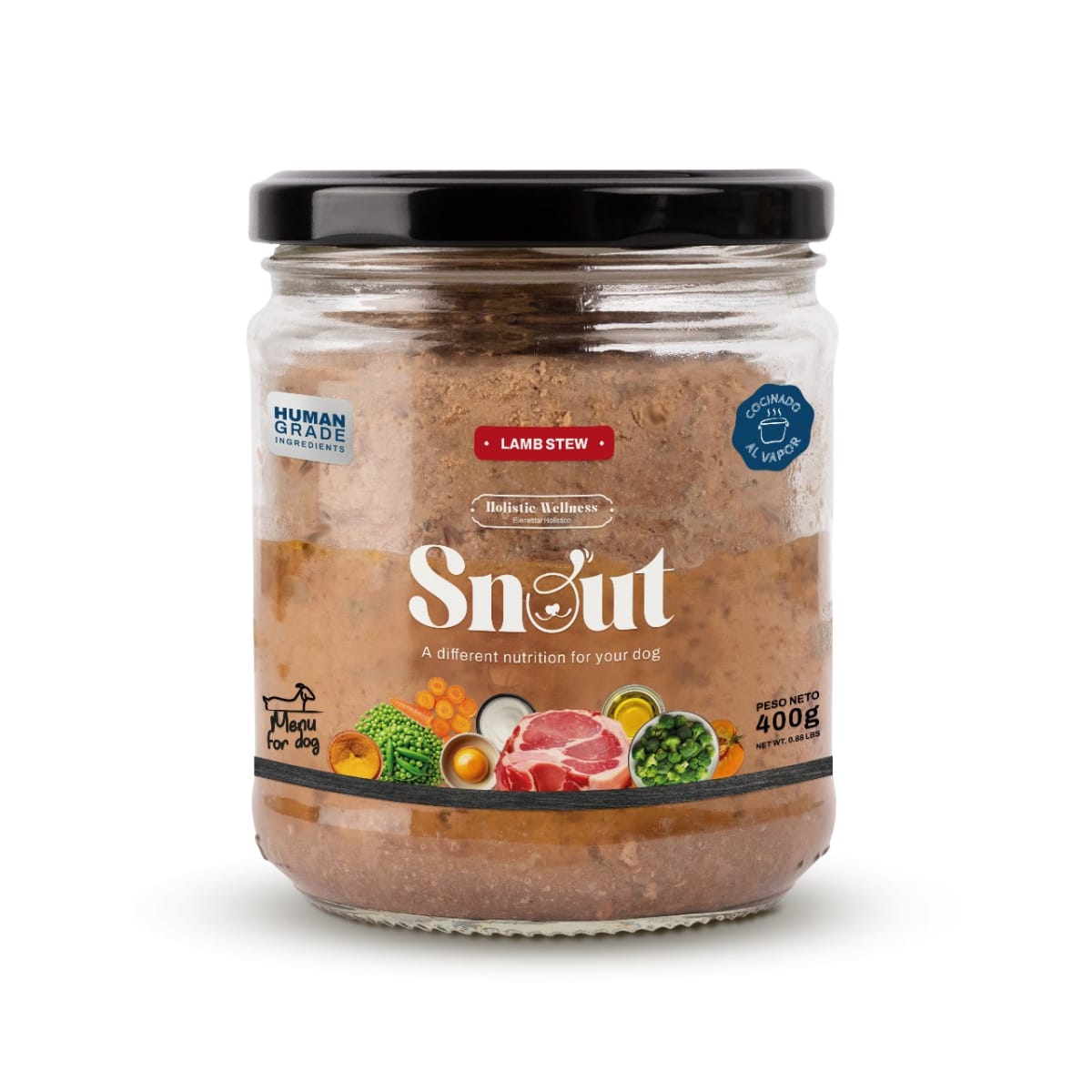 Snout Dog Alimento completo de guiso de Cordero 380gr1