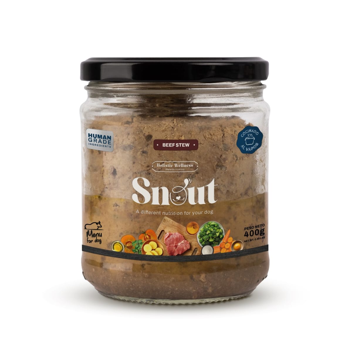 Snout Dog Alimento completo de guiso de Res 380gr1