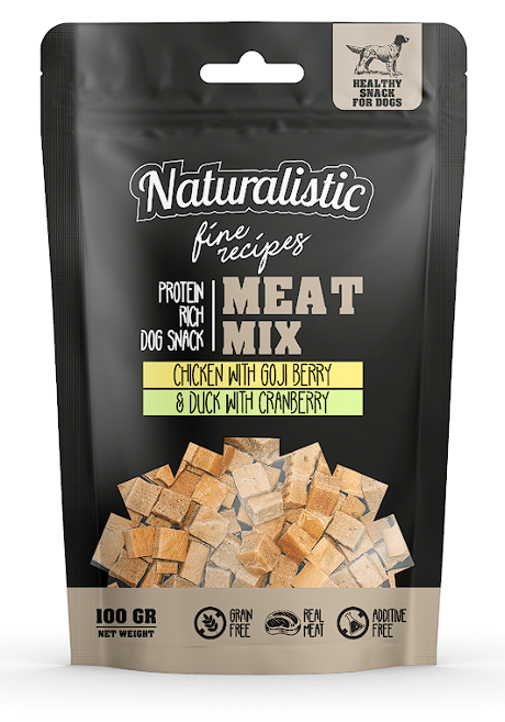 Naturalistic Dog Fine Recipes Meat Mix Chicken with Goji Berry and Duck with Cranberry 100gr1