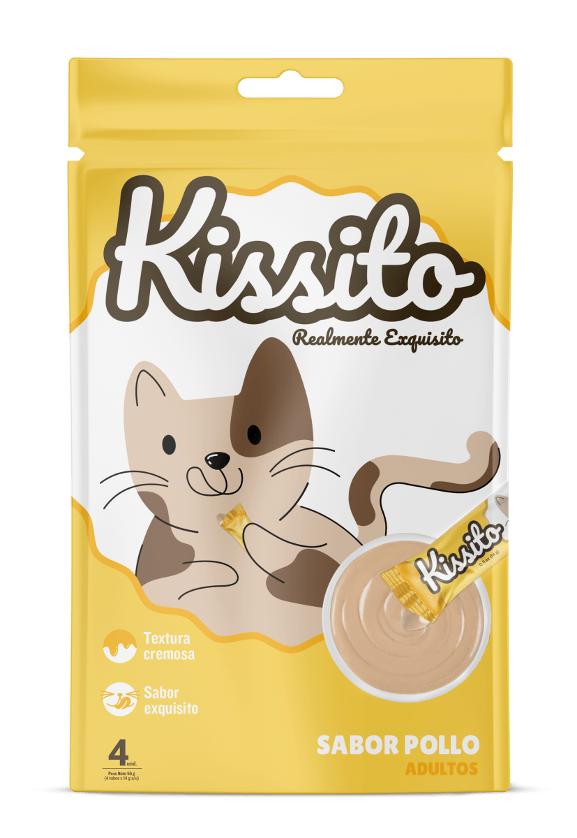 Kissito Adulto Sabor Pollo (4 tubitos) - 56gr1