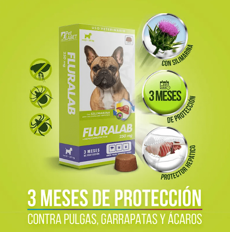 Fluralab Perro 4.5 a 10kg (1 tableta -250mg)2