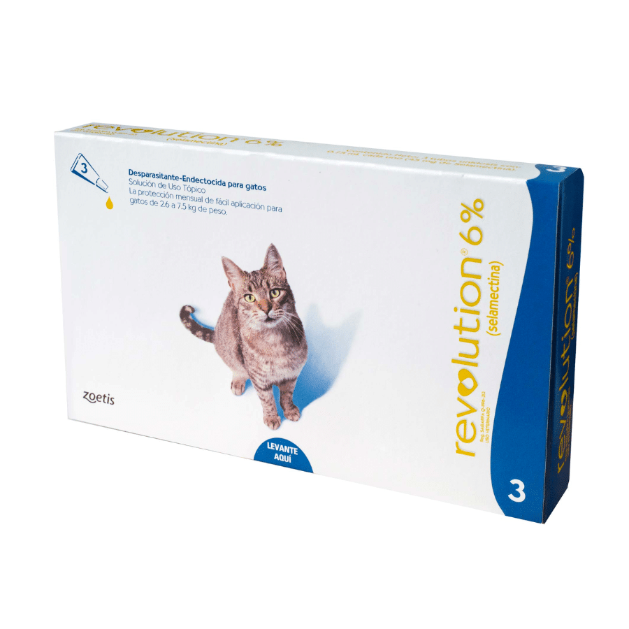 REVOLUTION 6% (AZÚL) PARA GATOS DE 2.6kg a 7.5kg (01 pipeta)1