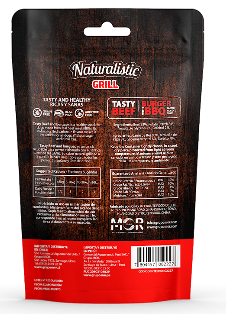 Naturalistic Dog Grill Tasty Beef Burguer with BBQ 100gr2