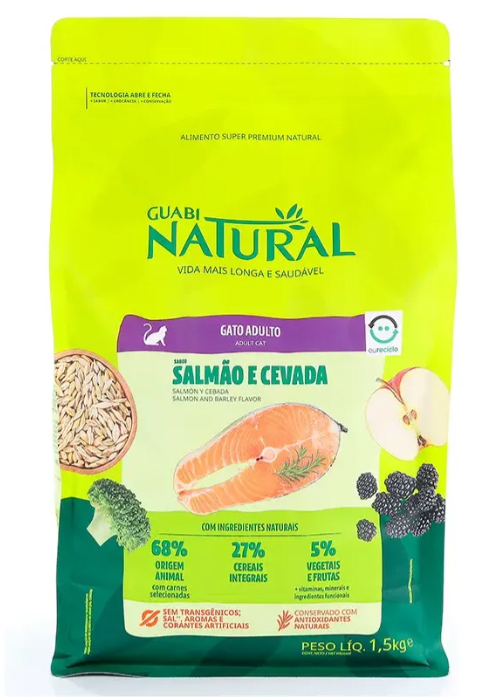 Guabi Natural – Gato Adulto – Salmón y Cebada 1.5kg1