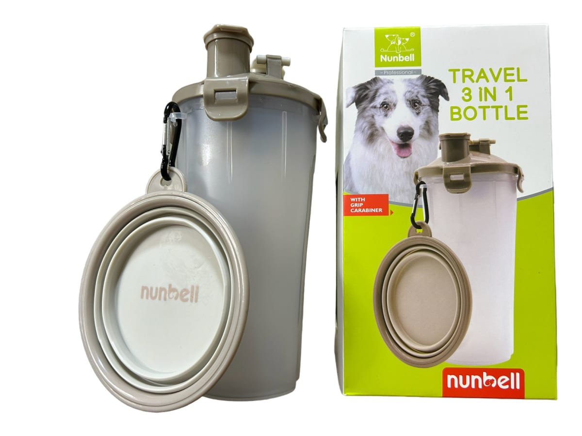 NUNBELL BEBEDERO PORTATIL 3 EN 1 COMIDA Y AGUA1