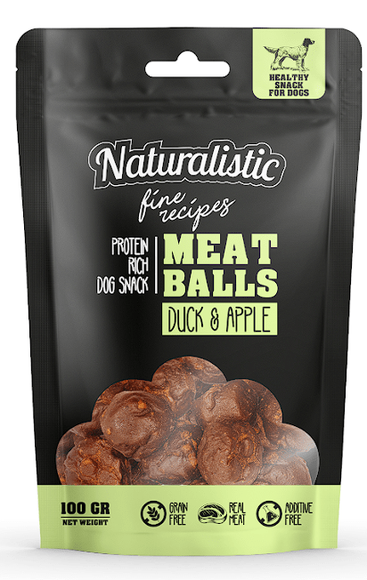 Naturalistic Dog  Fine Recipes Meat Balls Duck and Apple 100gr1