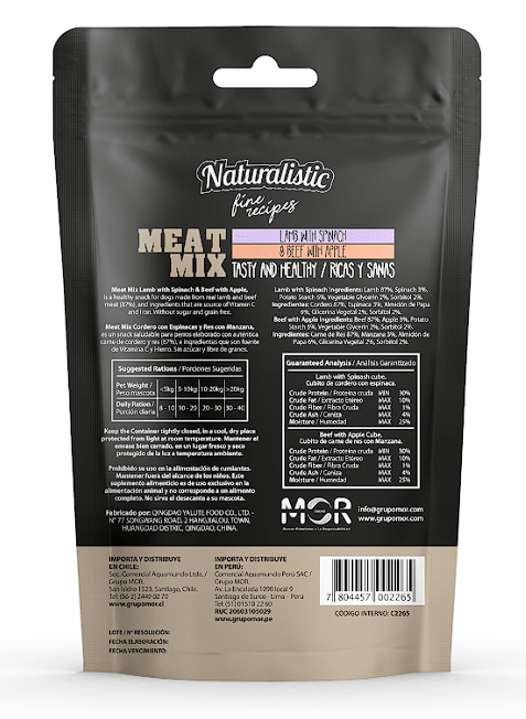 Naturalistic Dog  Fine Recipes Meat Mix Lamb with Spinach & Beef with Apple 100gr2