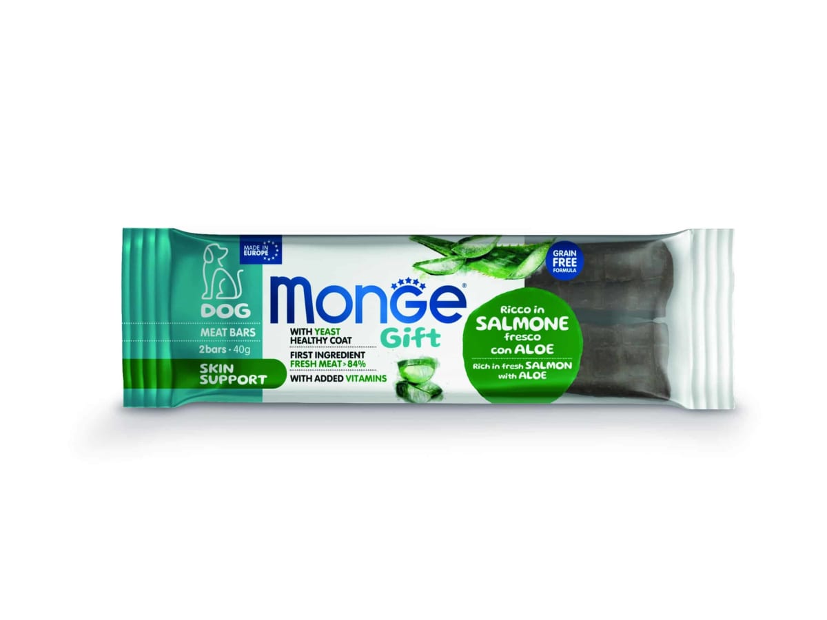 Monge Gift Meat Bars Skin Support Dog (Salmón con Aloe) 40gr1