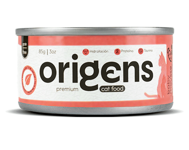 Origens Gato Mousse Babby Classic Pollo, Atún y Zanahoria 85Gr1