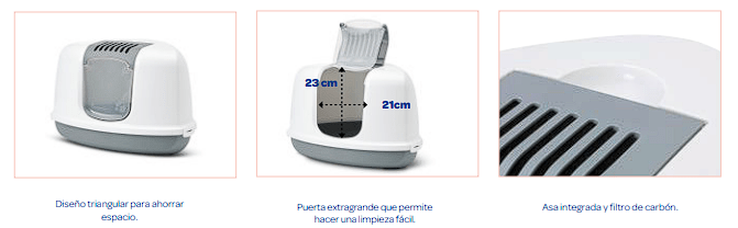 Baño Cerrado para Gato - Modelo Nestor Corner2