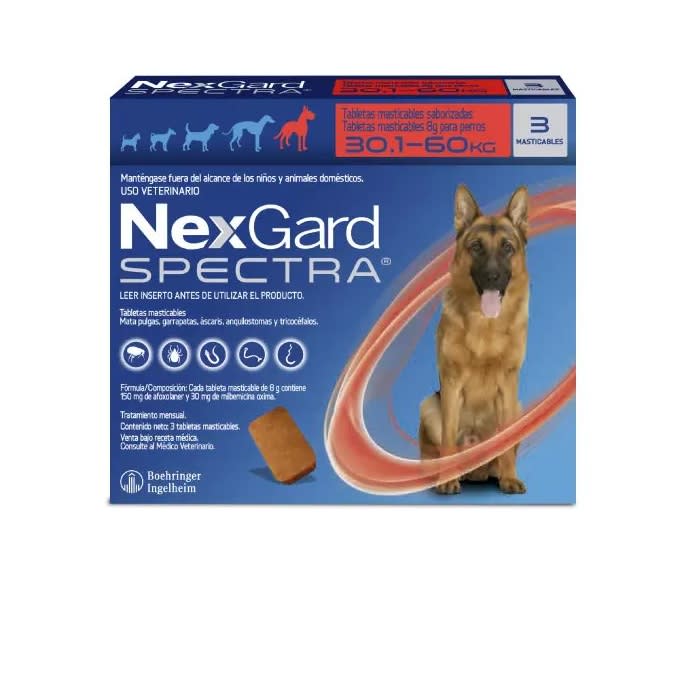 Nexgard Spectra por 3 tabletas para perros de 30.1kg a 60kg1