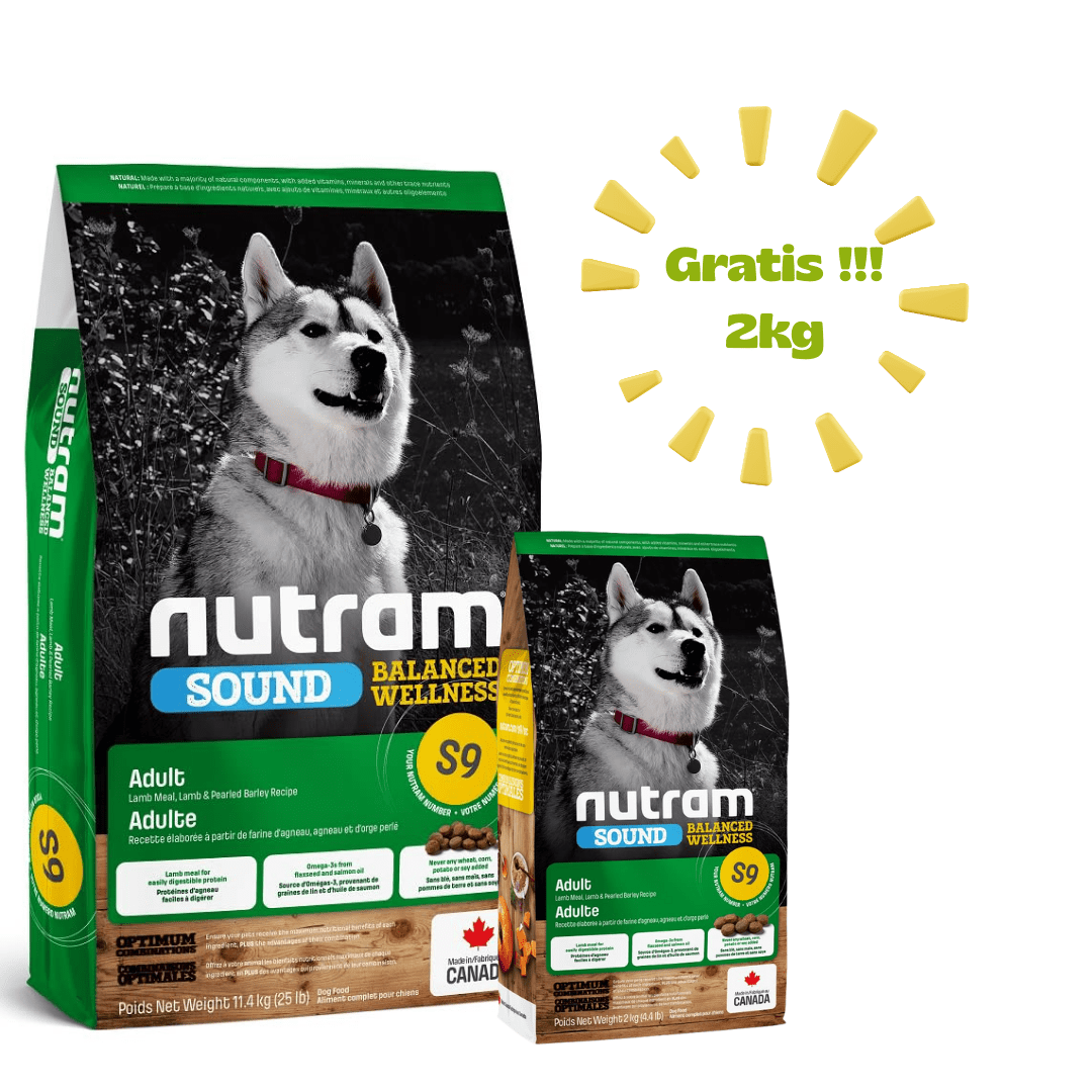 S9 NUTRAM SOUND LAMB ADULT DOG 11.4kg - Promo + 02 kg de Regalo1