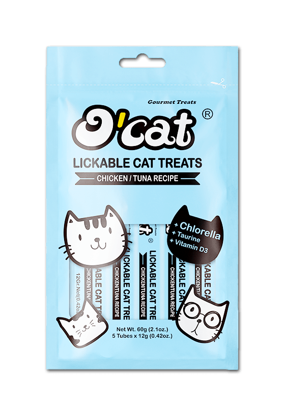 OCat Snack Sabor Pollo y Atún (5 tubos x 12 gr)1