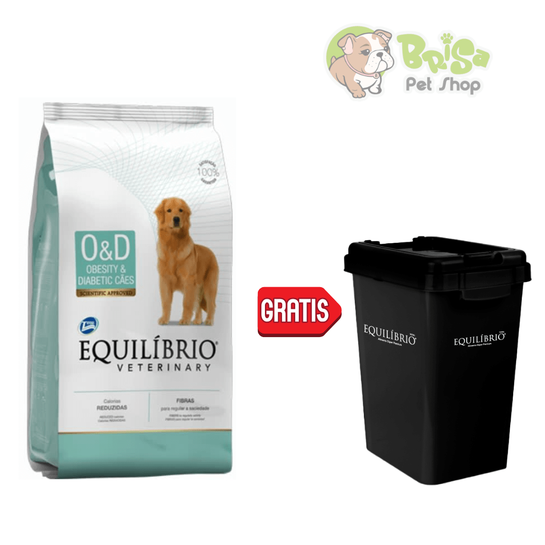 Equilibrio Veterinary Dog Obesity & Diabetic 7.5kg + Contenedor1