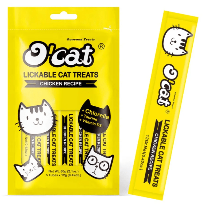 OCat Snack Sabor Pollo (5 tubos x 12 gr)1