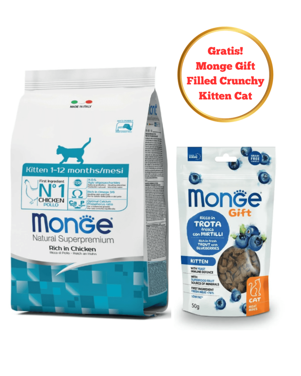 Monge Feline Kitten 1.5kg - Promo Monge Gift Filled Crunchy Kitten Cat1