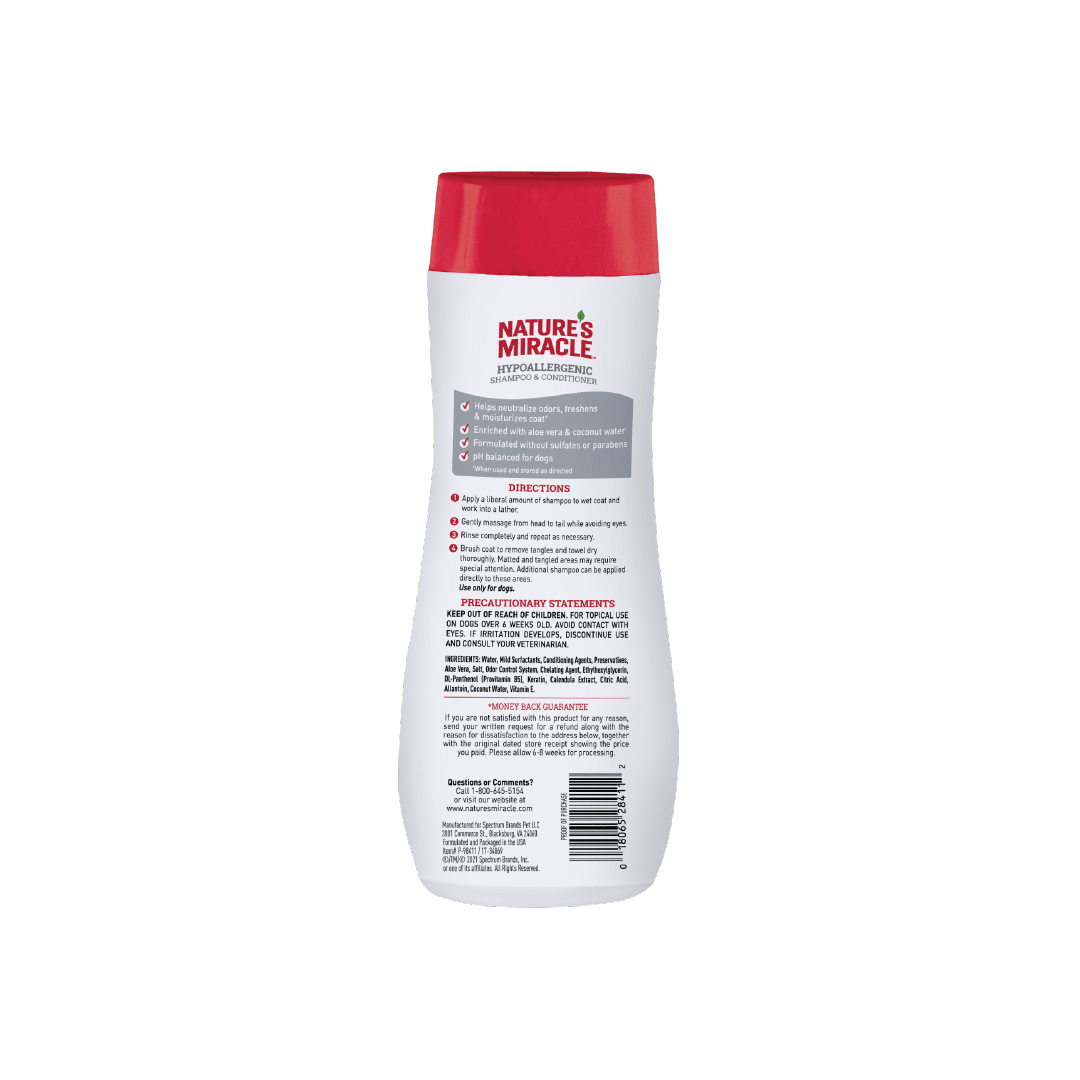 NATURE'S MIRACLE HYPOALLERGENIC SHAMPOO & CONDITIONER, 473ml2