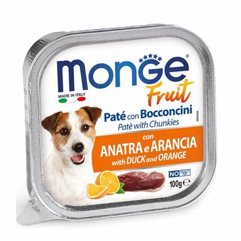 Monge Dog Fruit Pato y Naranja 100gr1