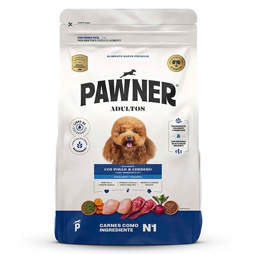 Pawner Perro Adulto Raza Mini y Pequeña Pollo y Cordero - 1kg1