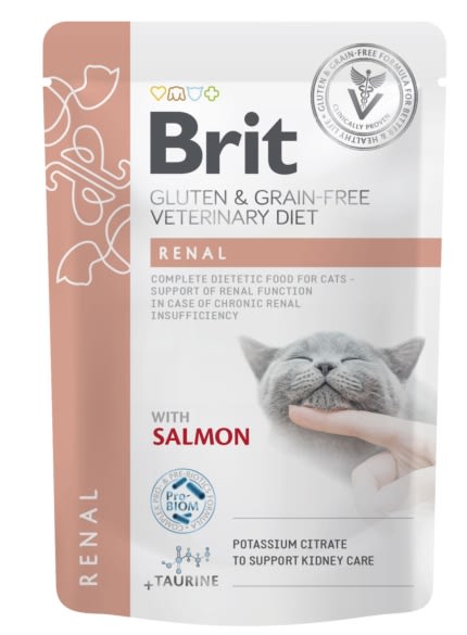 BRIT GF Vet Diets CAT POUCH FILLETS IN GRAVY RENAL 85gr1