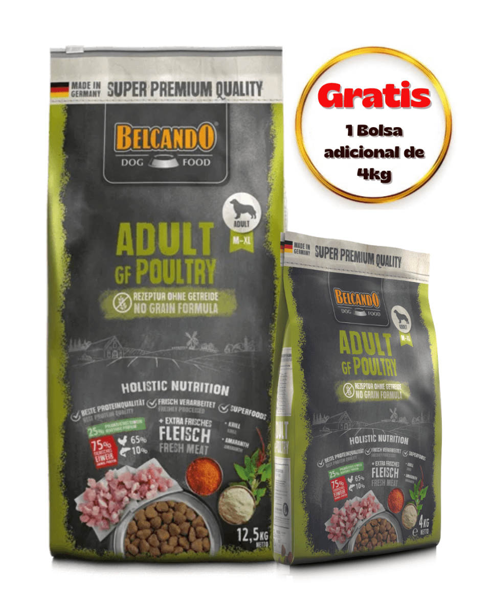 Pack Promoción Belcando Adult GF Poultry 12.5kg + 4kg de Regalo1