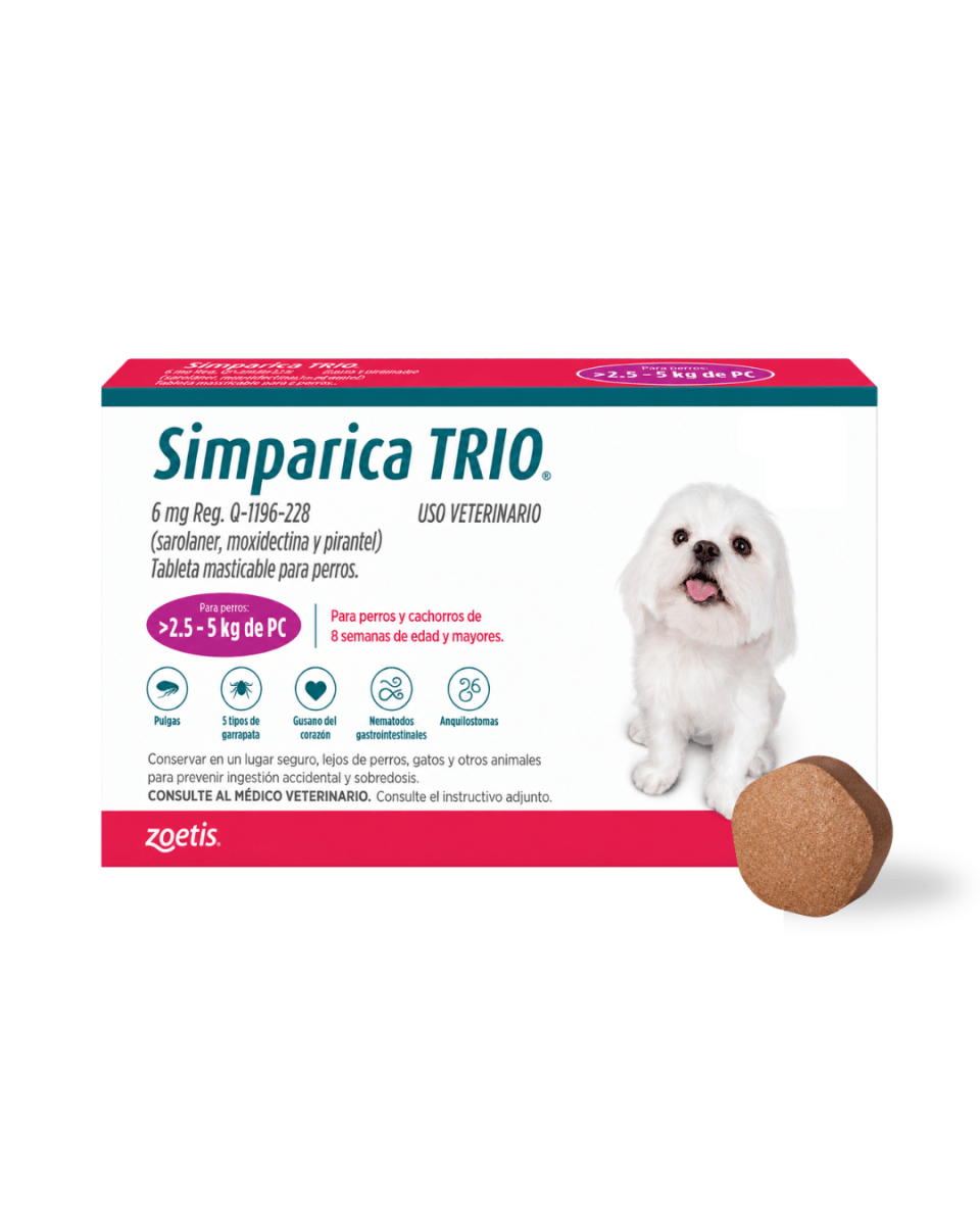 Simpárica Trio 2.5 a 5kg x 1 tableta1