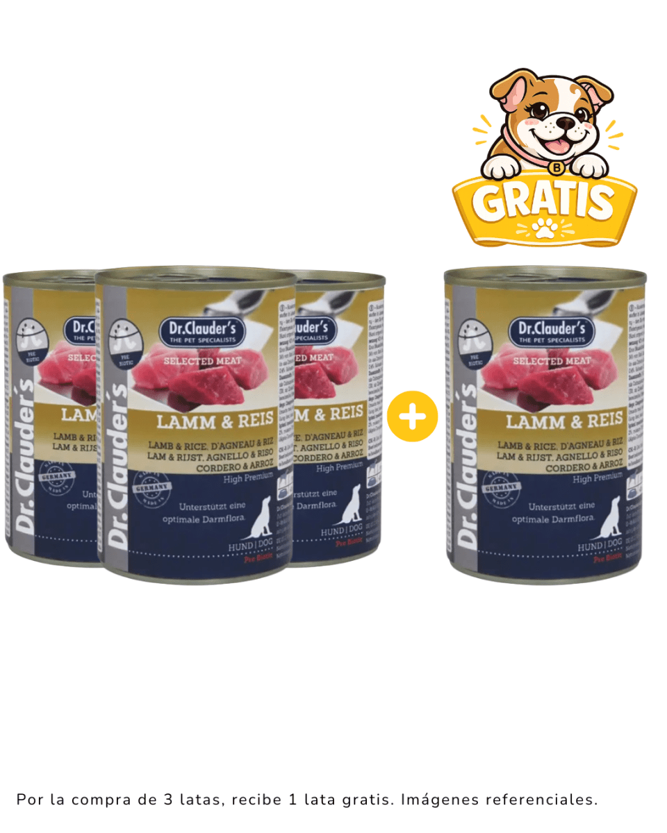 Dr. Clauders Dog Lamm & Reis (cordero y arroz) 800gr Promoción 3 + 1 gratis1