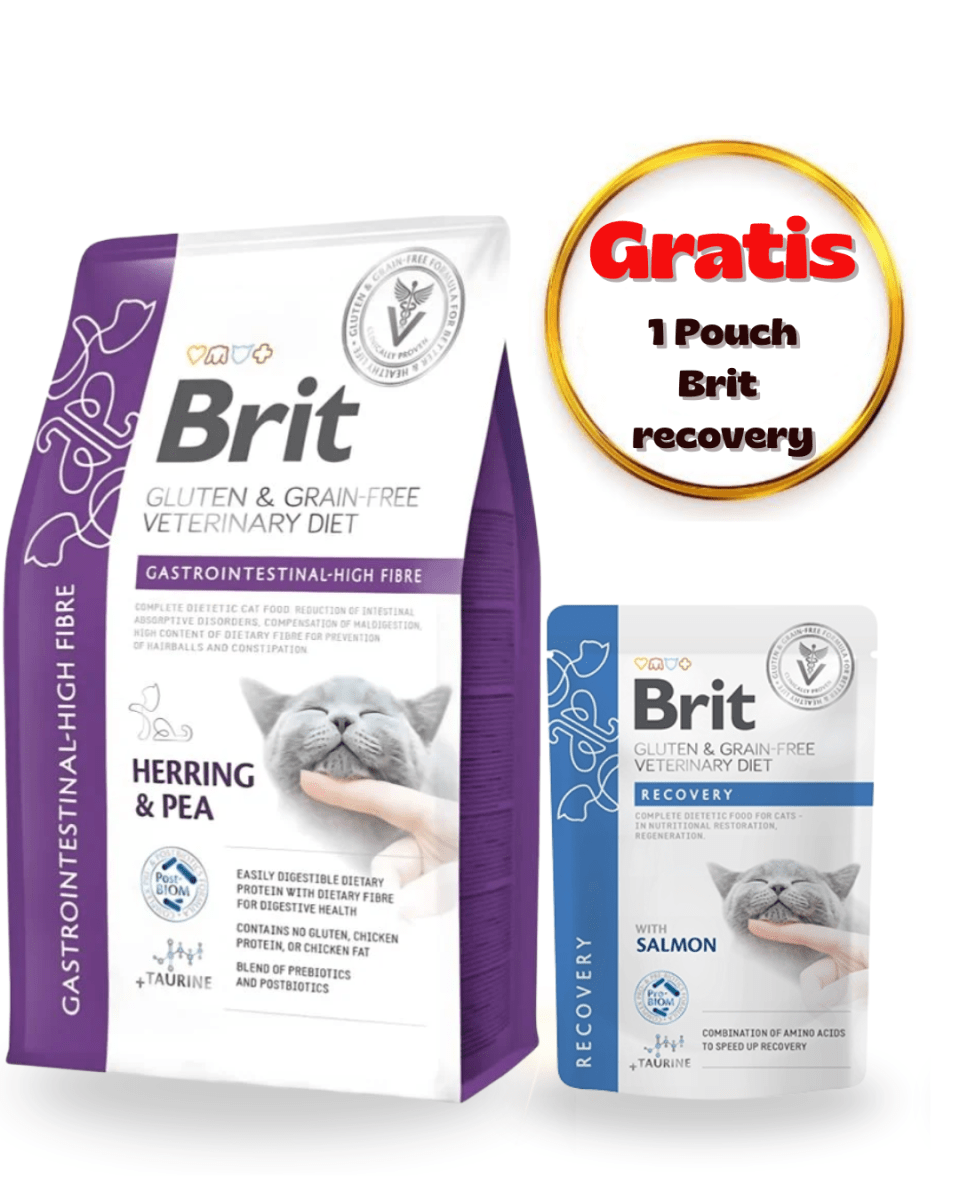 Brit GF Vet Diets Cat Gastrointestinal High Fibre 2kg - Pack cuidado1
