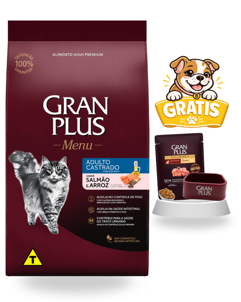 Gran Plus Gato adulto castrado salmón & arroz 10kg - Súper pack1