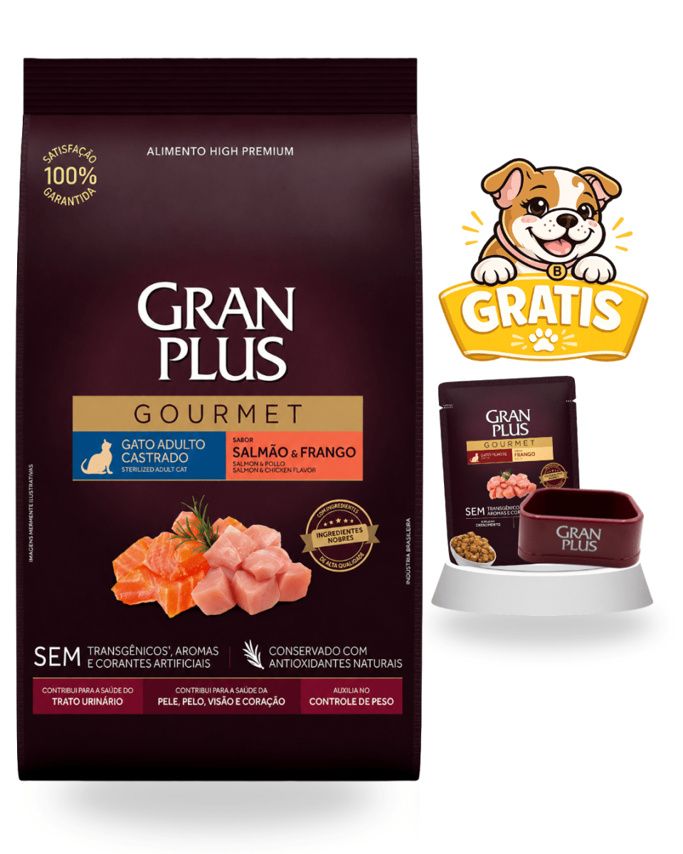 Gran Plus Gato Gourmet Adulto Castrado Salmón & Pollo 10kg - Súper pack1