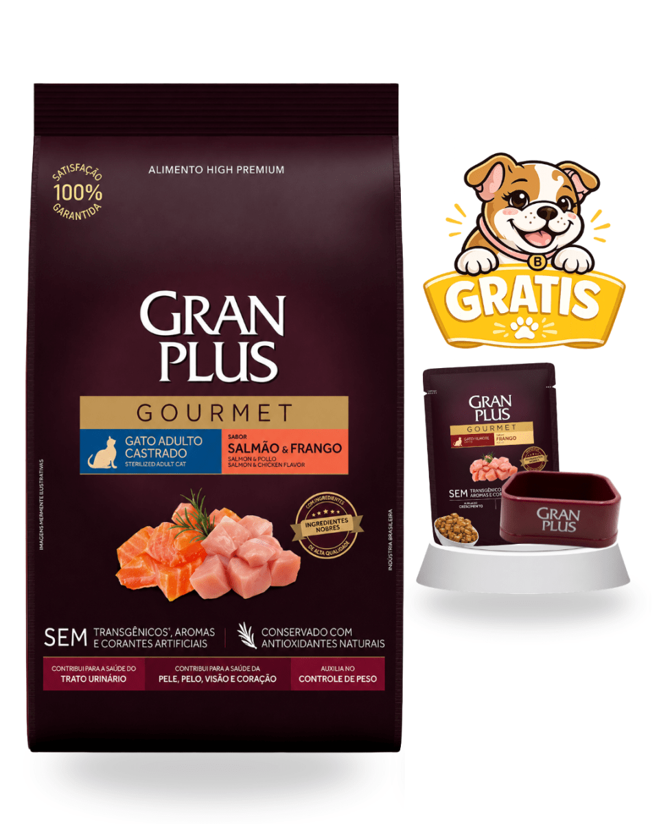 Gran Plus Gato Gourmet Adulto Castrado Salmón & Pollo 3kg - Súper pack1