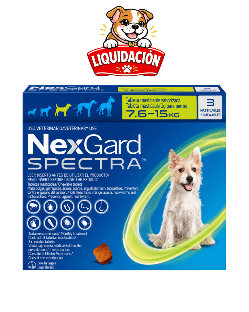 NEXGARD SPECTRA PARA PERROS DE 7.6 a 15kg - 3 TABLETAS (Liquidación)1