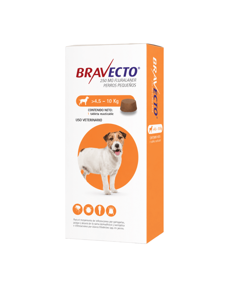 Bravecto 4.5 a 10kg (250mg)2