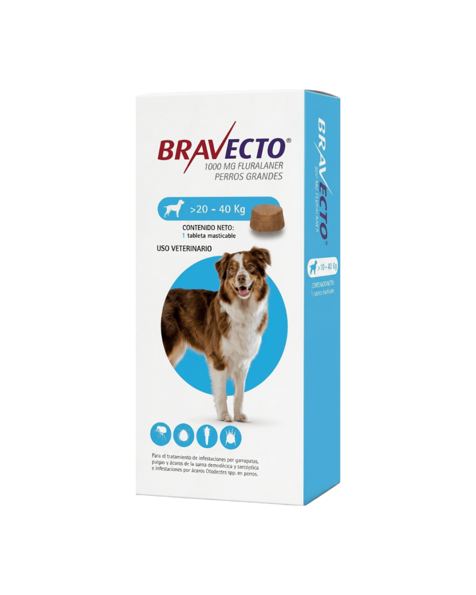Bravecto 20 a 40 Kg (1000 mg)2
