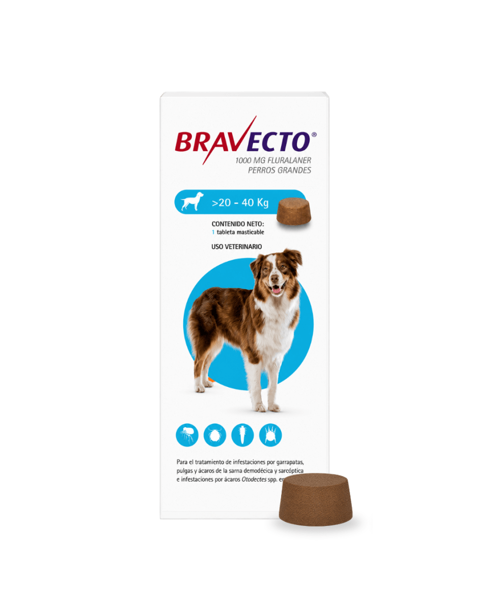 Bravecto 20 a 40 Kg (1000 mg)1