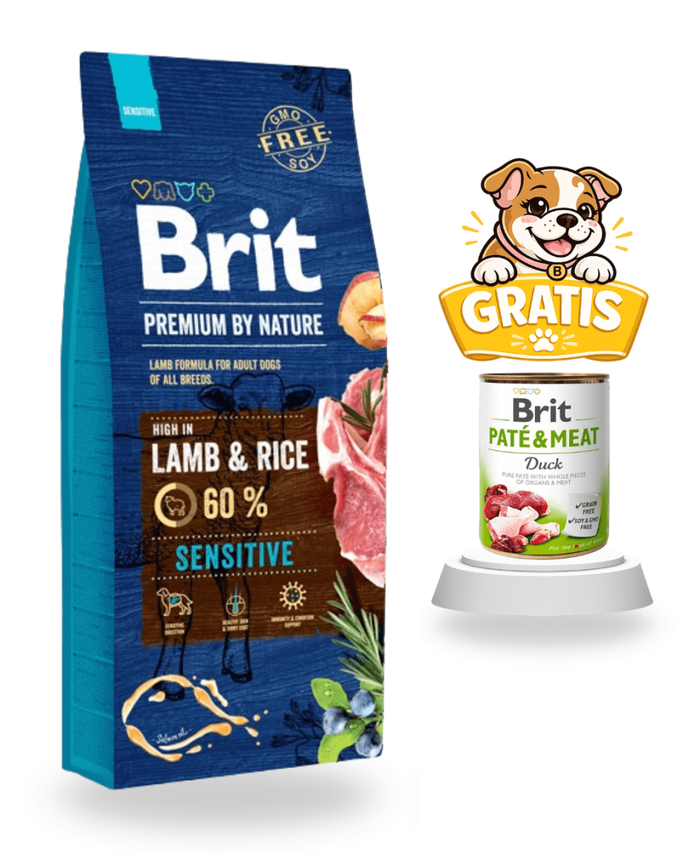 Brit Premium by Nature Sensitive Lamb 15kg + 1 paté1