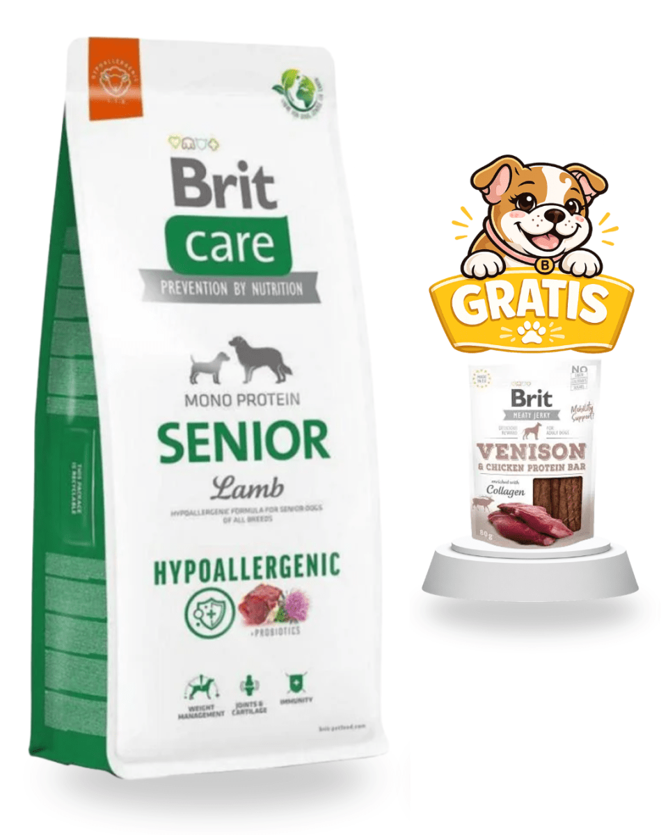 BRIT CARE SENIOR LAMB HYPOALLERGENIC 12KG - PROMO SNACK VENISON1