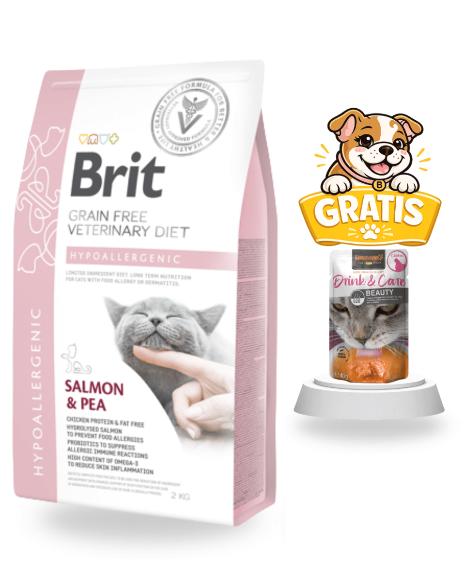 BRIT GF VET DIET CAT HYPOALLERGENIC 2kg - Pack Cuidado1